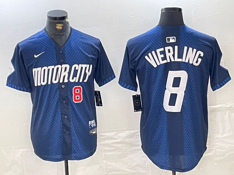 Men Detroit Tigers #8 Vierling Blue City Edition Nike 2024 MLB Jersey style 9->pittsburgh steelers->NFL Jersey